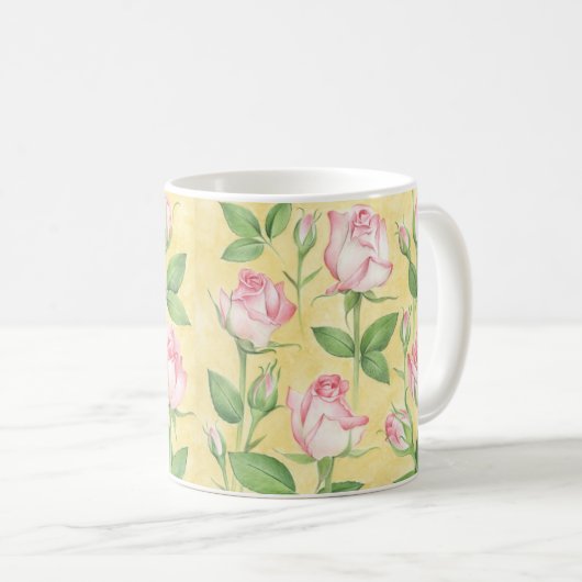 Tasse mit Rosenmuster (VorderseiteRechts)