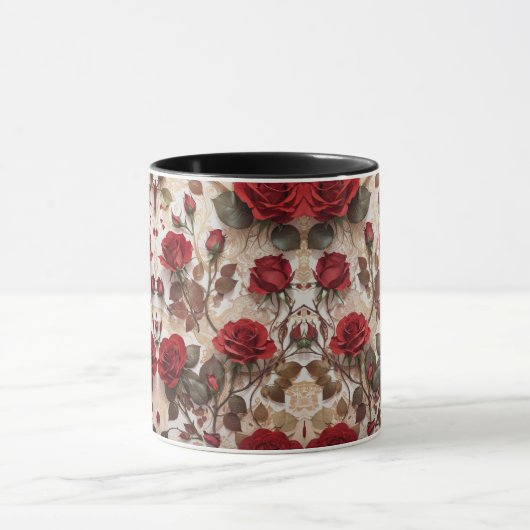 Tasse mit Rote Rose (Zentrum)