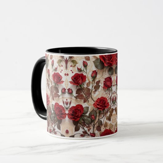 Tasse mit Rote Rose (Vorderseite Links)