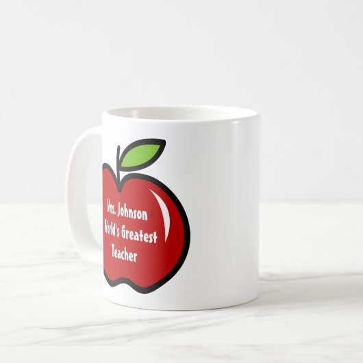 Tasse mit rotem Apfel | Personalisierbare Gestaltu (Vorderseite Links)