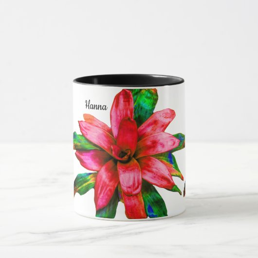 Tasse mit roter Bromelienblüte (Zentrum)