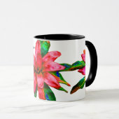 Tasse mit roter Bromelienblüte (VorderseiteRechts)
