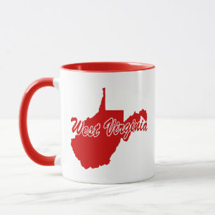 Tasse mit roter Form des US-Bundesstaates West Vir
