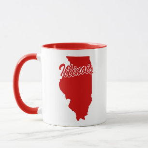 Tasse mit roter Umrandung des Bundesstaates Illino