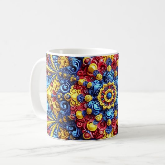 Tasse mit rumänischem Farbdesign (Vorderseite Links)
