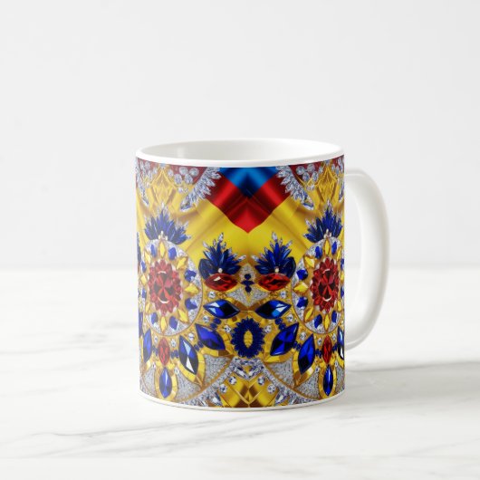 Tasse mit rumänischem Farbdesign (VorderseiteRechts)