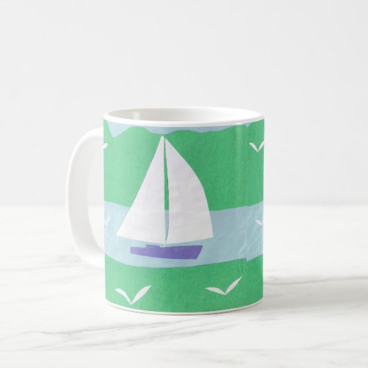 Tasse mit Sailboat Scene (Vorderseite Links)