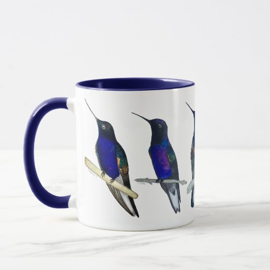 Tasse mit Samt-Purpur-Kronenkolibris (Links)