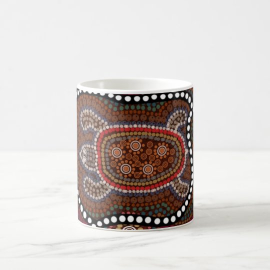 tasse mit schildkröte im aborigines stil