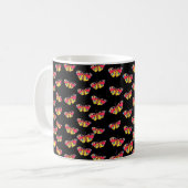 Tasse mit Schmetterlingen auf schwarzem Hintergrun (Vorderseite Links)