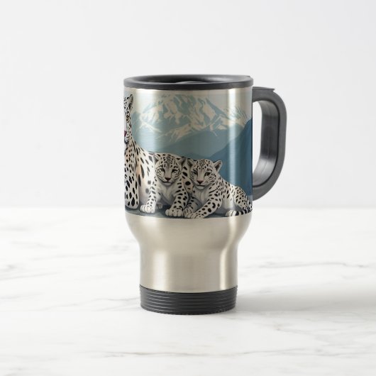 Tasse mit Schneeleoparden (VorderseiteRechts)