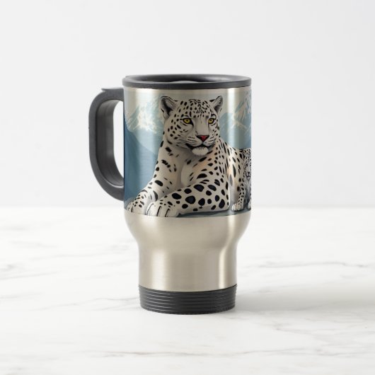 Tasse mit Schneeleoparden (Vorderseite Links)