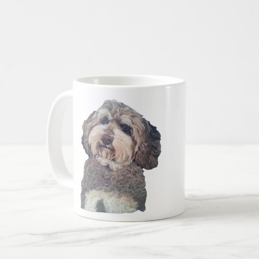 Tasse mit schönem Cockapoo Nedle Filzportrait (Vorderseite Links)