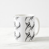 Tasse mit Schwarz-Weiß-Design (VorderseiteRechts)