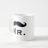 Tasse mit schwarzem handlebar Schnurrbart (Vorderseite Links)