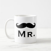 Tasse mit schwarzem handlebar Schnurrbart (Links)