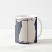 Tasse mit schwarzer Katze im Fenster (VorderseiteRechts)