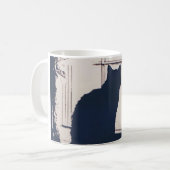 Tasse mit schwarzer Katze im Fenster (Vorderseite Links)