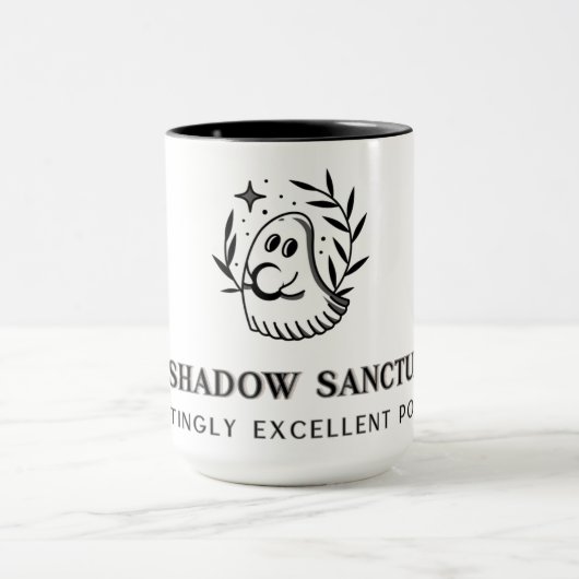 Tasse mit Schwarzweiß-Volllogos (Zentrum)