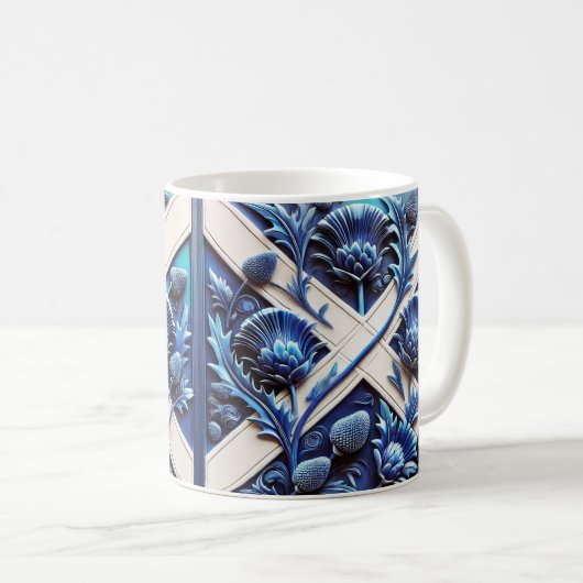 Tasse mit Scottish Thistles Design (VorderseiteRechts)