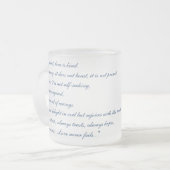 Tasse mit Scripture - 1 Korinther 13, 4-8a (Vorderseite Links)