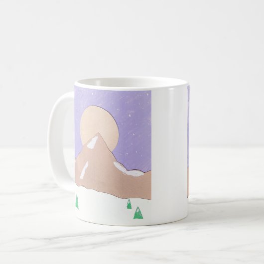 Tasse mit Snowy Mountain Scene (Vorderseite Links)