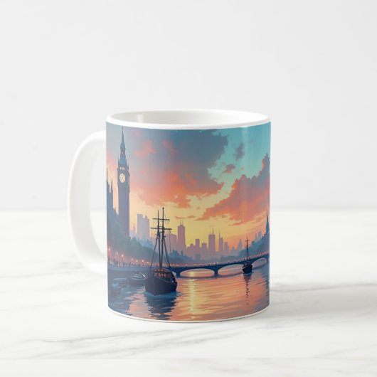 Tasse mit Sonnenuntergang (Vorderseite Links)