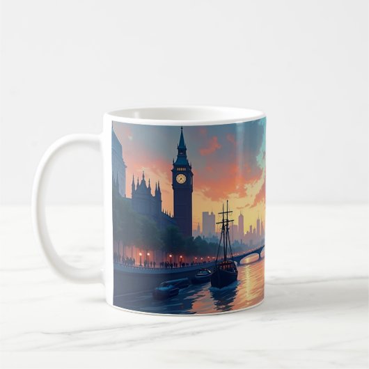 Tasse mit Sonnenuntergang (Links)