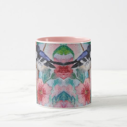 Tasse mit Sparrows Spring Birds (Zentrum)