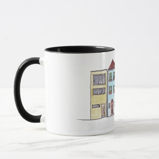 Tasse mit Stadtwohnungen (Links)