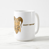 TASSE MIT STARKER MASKKUNST , GEBURTSTAG (VorderseiteRechts)