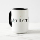 Tasse mit "Statistiker" Logo (Vorderseite Links)