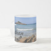 Tasse mit Strandbild in Antigua (Vorderseite Links)