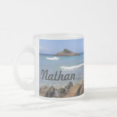 Tasse mit Strandbild in Antigua (Links)