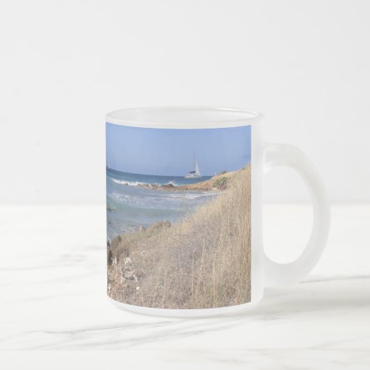 Tasse mit Strandbild in Antigua (Rechts)
