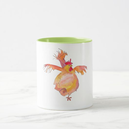 Tasse mit Tanzen-Huhn (Zentrum)