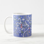 Tasse mit Taube und Wirblem Baum-Entwurf (Links)