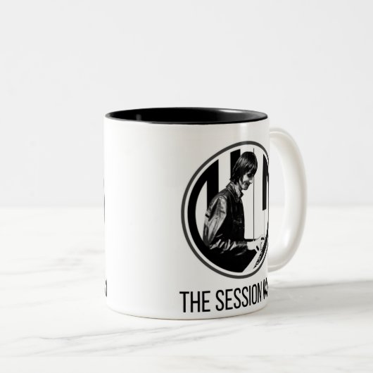 Tasse mit The Session Man Design (b&w) (VorderseiteRechts)