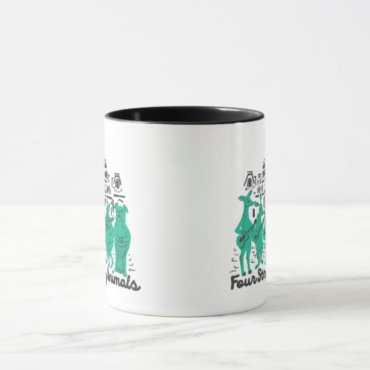 Tasse mit vier String Animals (Zentrum)