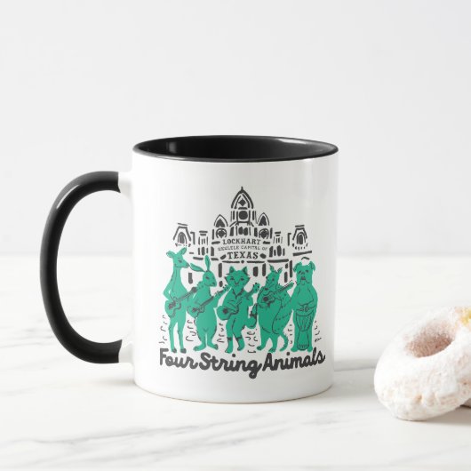 Tasse mit vier String Animals (Mit Donut)