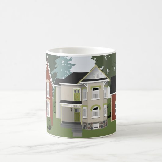 Tasse mit Viktorianischem Hausdesign (Mittel)