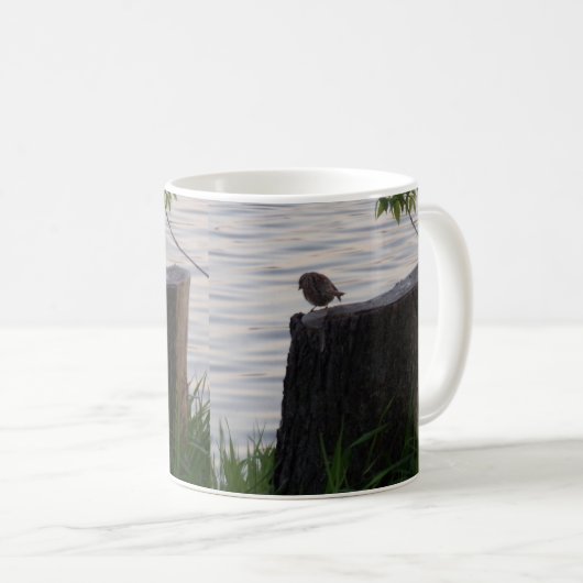 Tasse mit Vogel auf einem Baumstumpf (VorderseiteRechts)