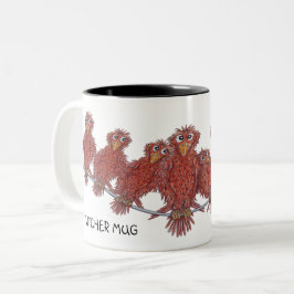 Tasse mit Vogelcartoons