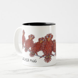 Tasse mit Vogelcartoons