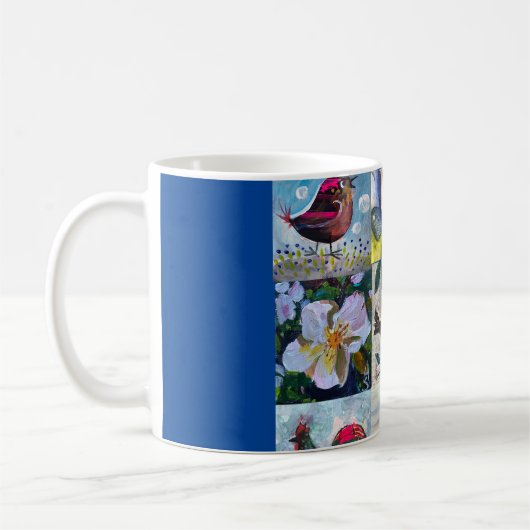 Tasse mit Vögeln und Blume (Links)
