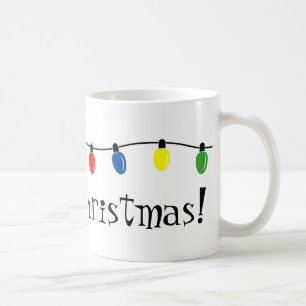 Tasse mit Weihnachtsbeleuchtung