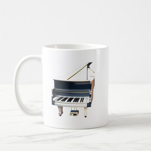 Tasse mit weißem Klavier (Links)
