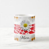 Tasse mit weißer Daisy Rot (Mittel)