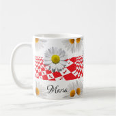 Tasse mit weißer Daisy Rot (Links)