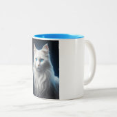 Tasse mit weißer Katze mit blauen Augen (VorderseiteRechts)